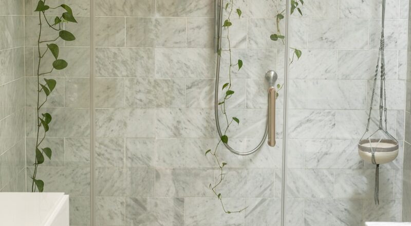 clear shower stall